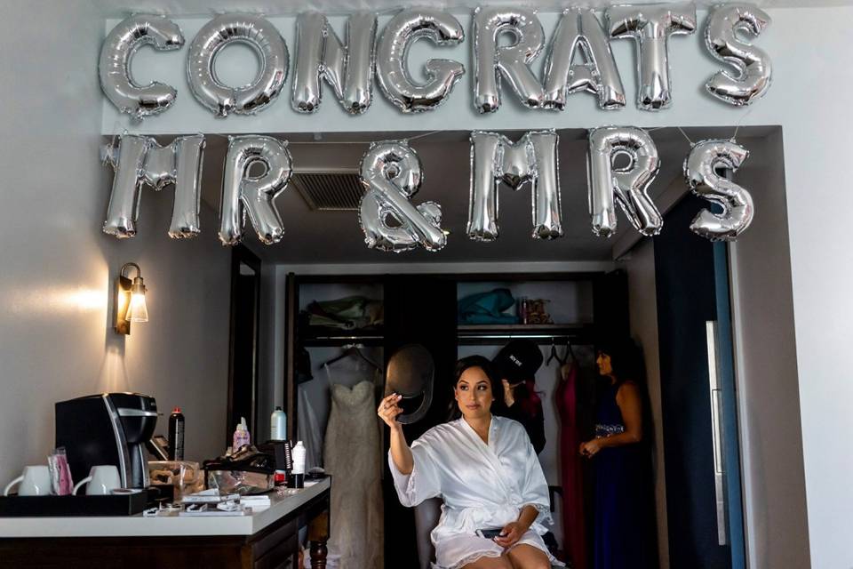 The Bride getting ready