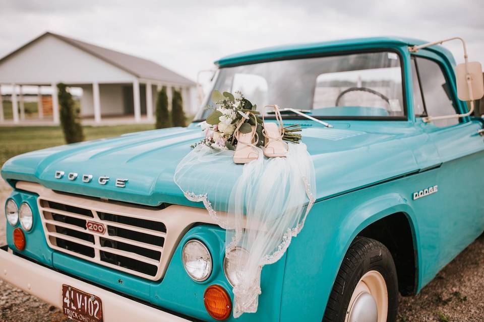 Our vintage truck for photos