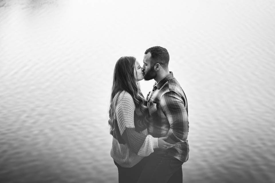 Engagement photos by the water