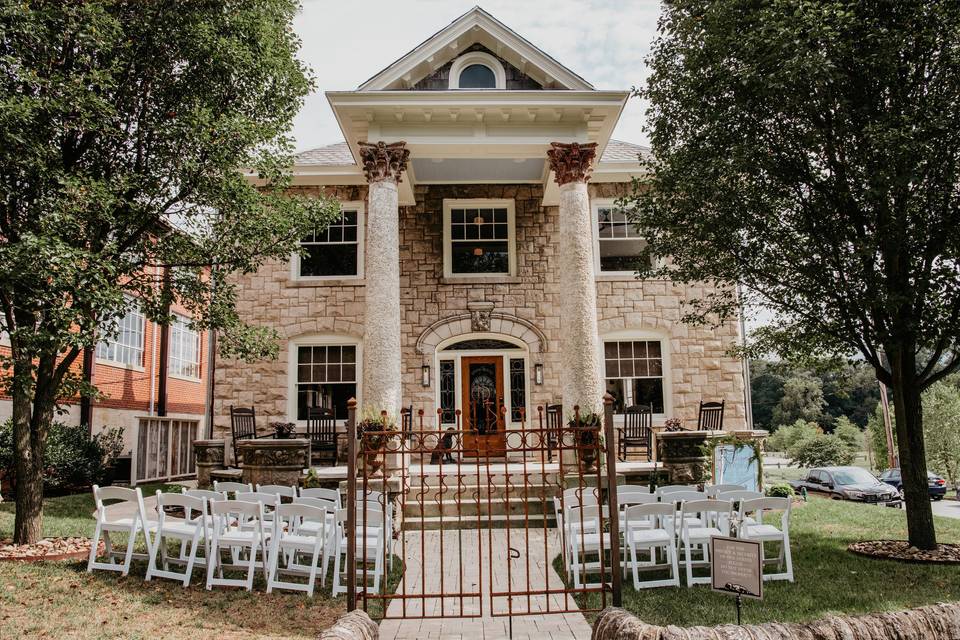 Front lawn wedding ceremony
