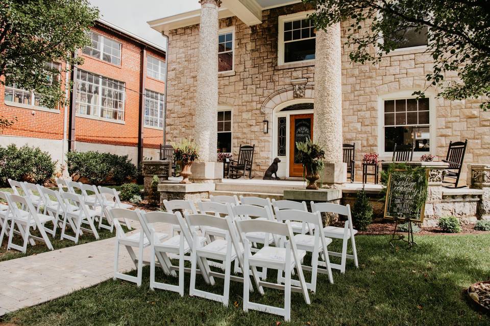 Front lawn wedding ceremony