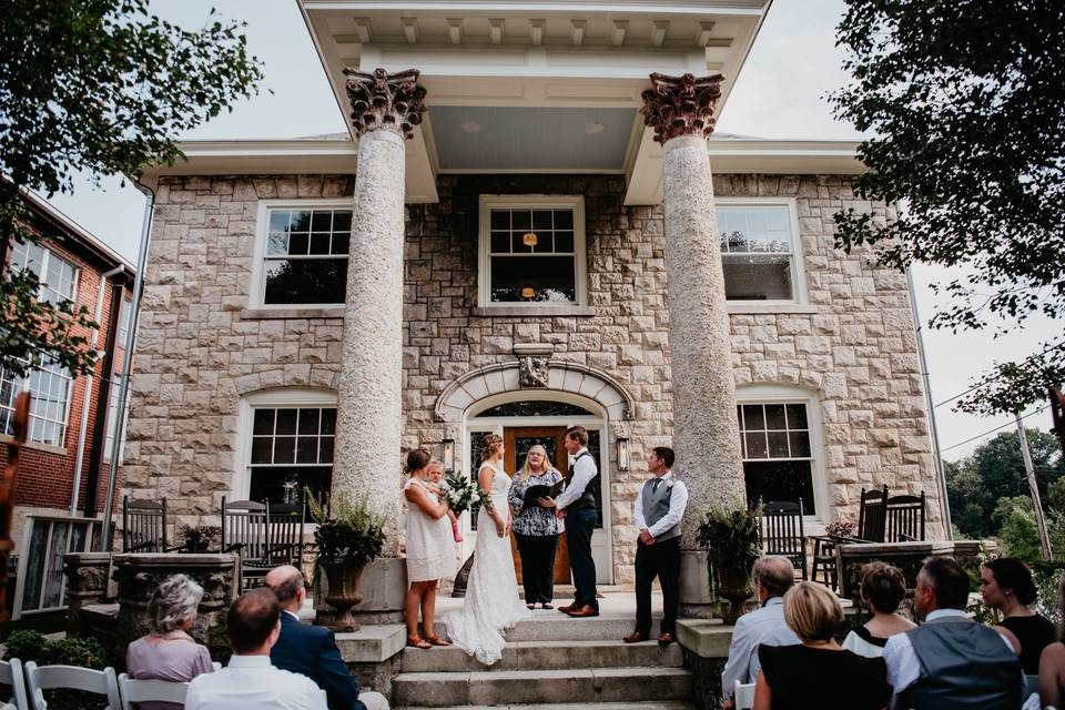 Front lawn wedding ceremony