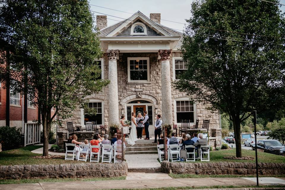 Front lawn wedding ceremony