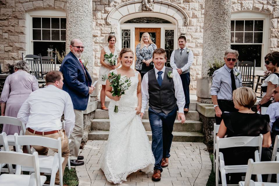 Front lawn wedding ceremony