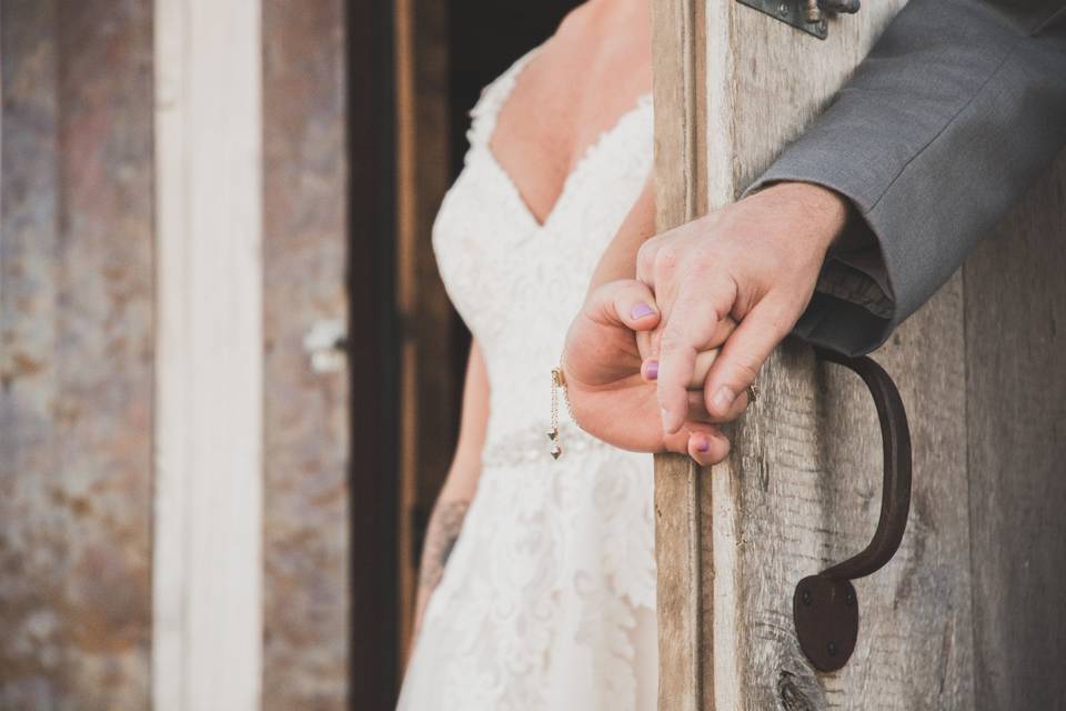 Groomsmen at rustic wedding