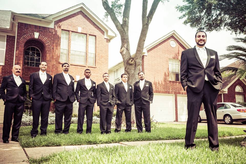 Groom with groomsmen