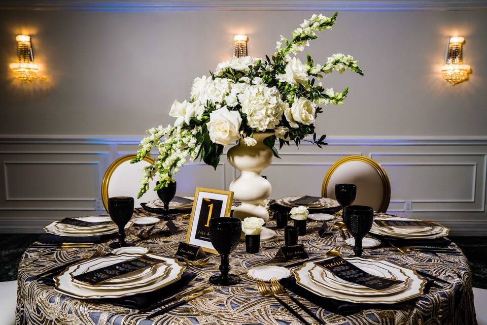 Black and gold table