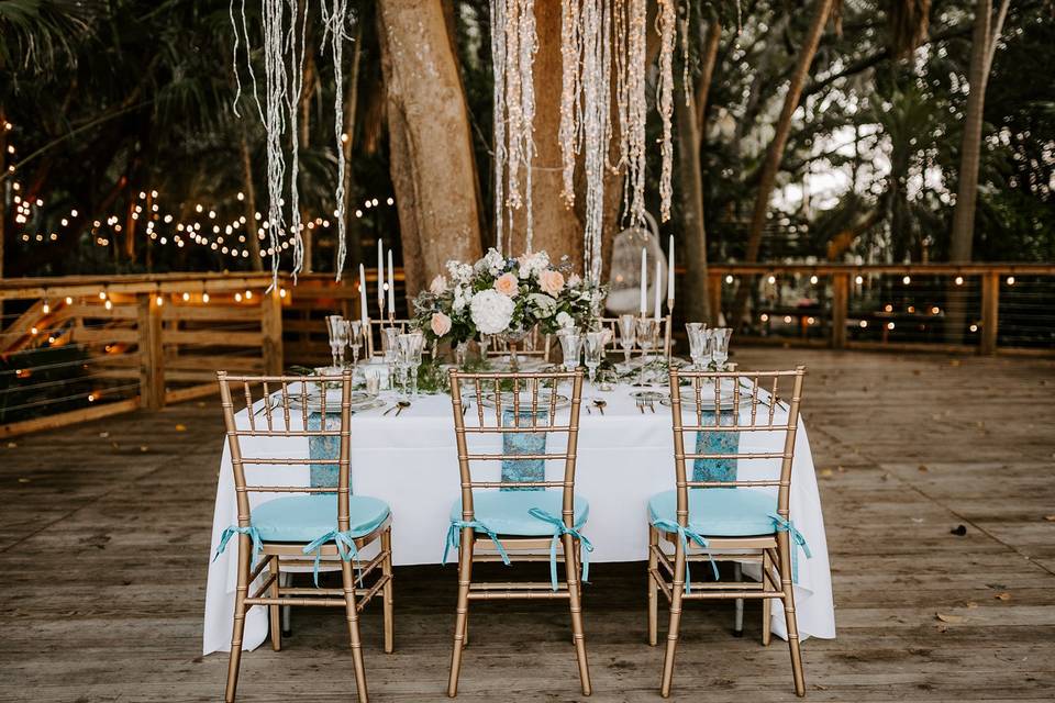 Red Ivory and Gold Table