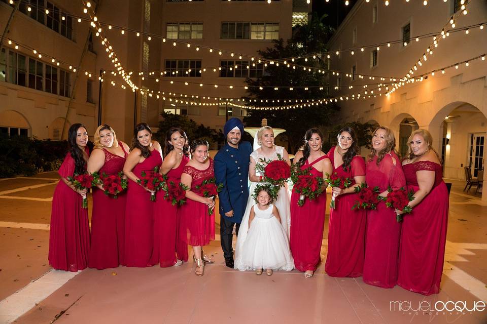 Red Bridal Party