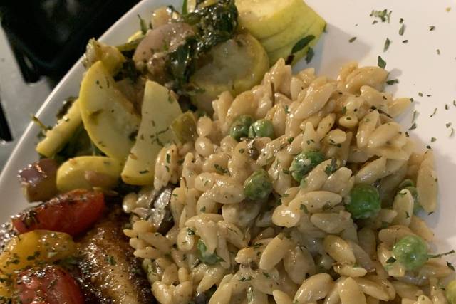 Catfish and orzo