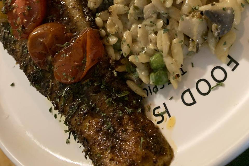 Catfish and orzo