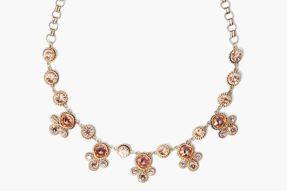 DELILAHK CASHMERE ROSE STATEMENT NECKLACE
Dressed up in soft pink crystal embellishments, this statement necklace delivers an original touch to your look.
http://www.delilahk.com/delilahkbridal/bridal-party/bridesmaid-maid-of-honor/delilahk-cashmere-rose-statement-necklace.html