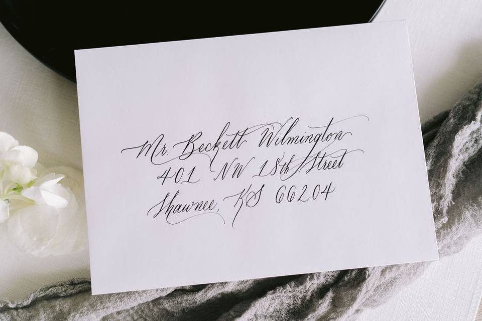 Calligraphy on envelope
