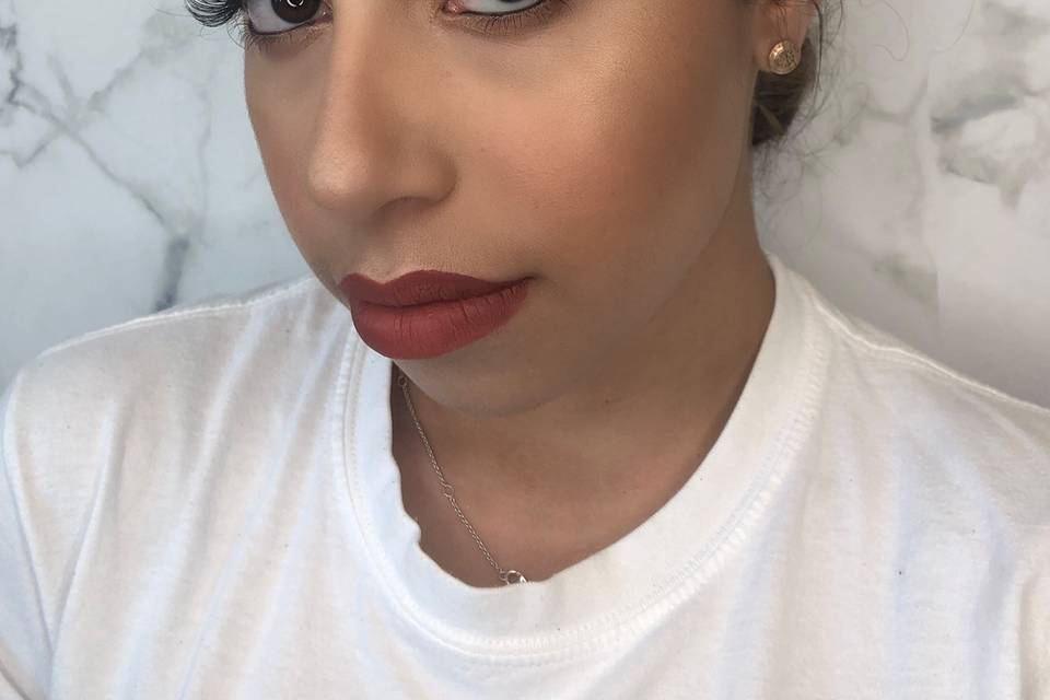 Natural with pop of lip