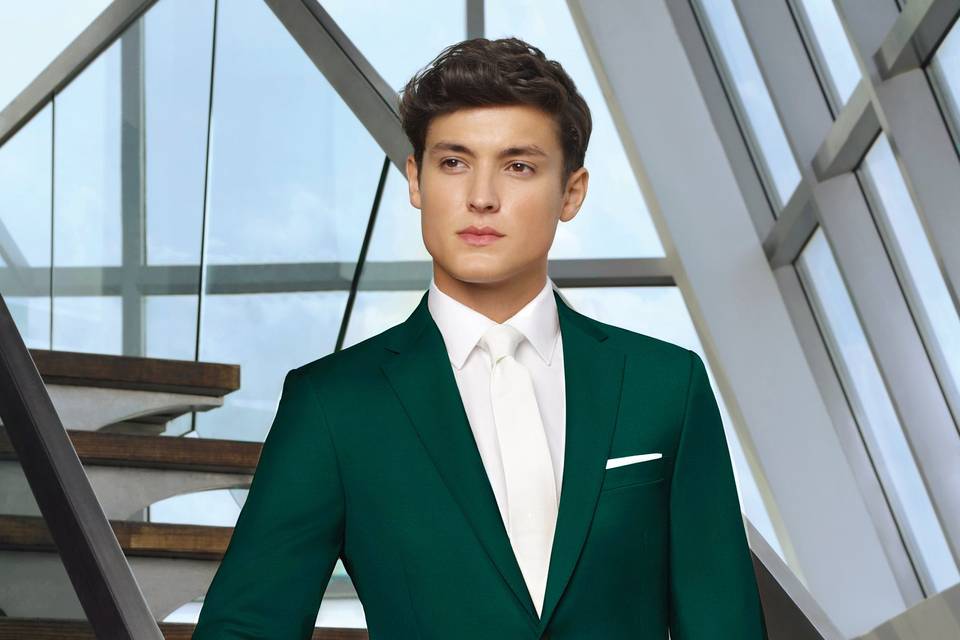 Hunter green wedding suit
