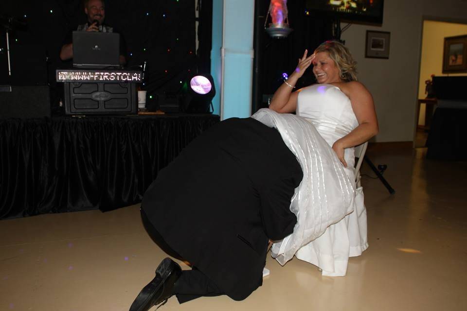 Things are getting a little hot for the bride here!