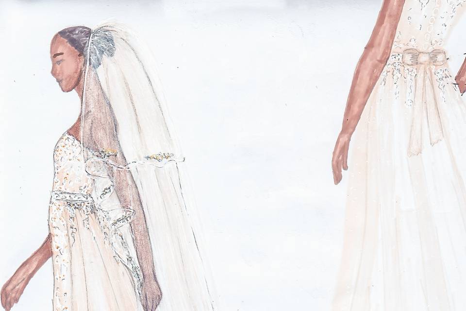 Bespoke wedding dress sketch