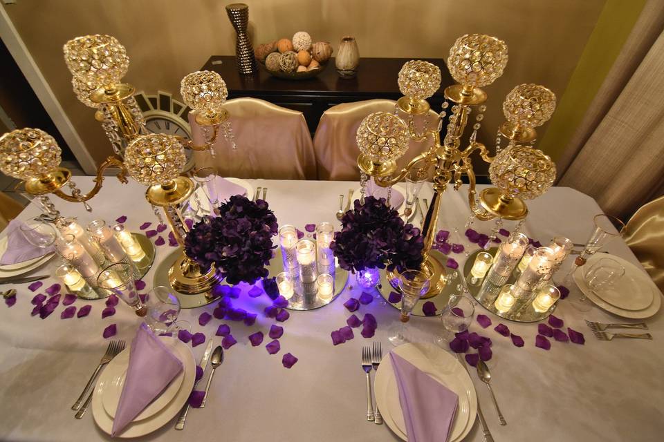 Gold candelabras