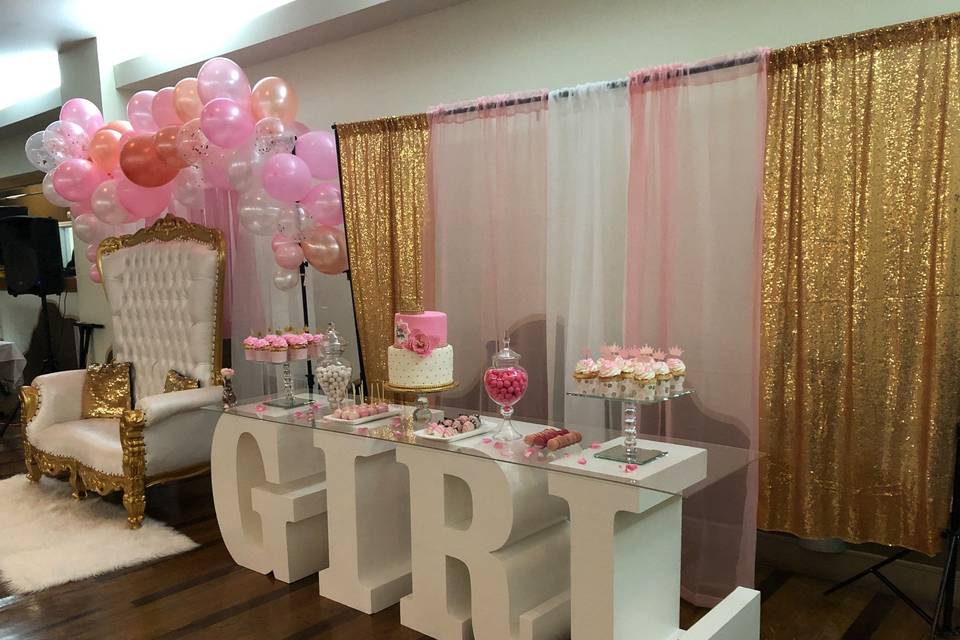 Baby shower set up