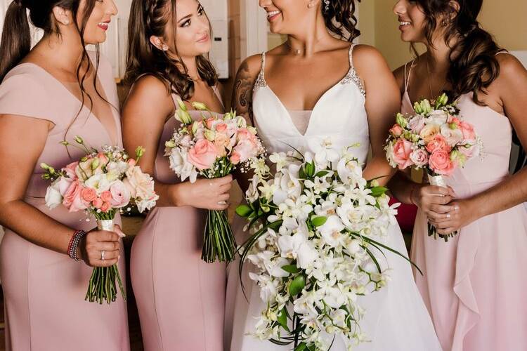 Bride and bridesmaids