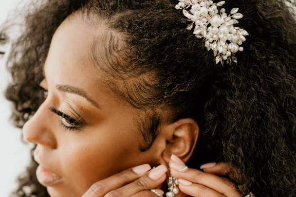 Bride getting ready