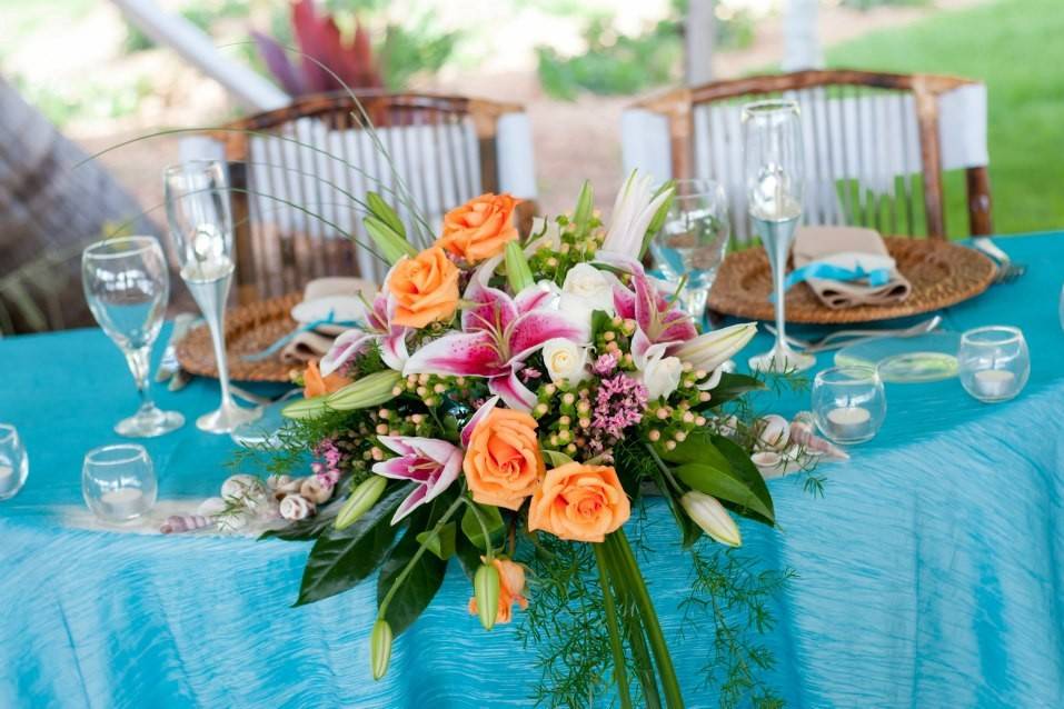 Blue table cloths