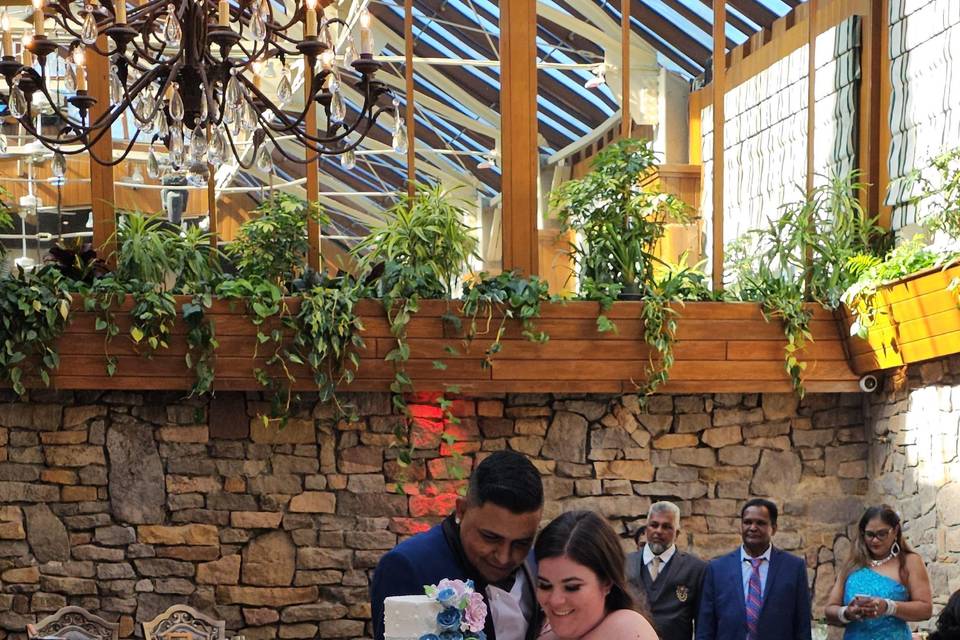 Bride and Groom Cake Cutting