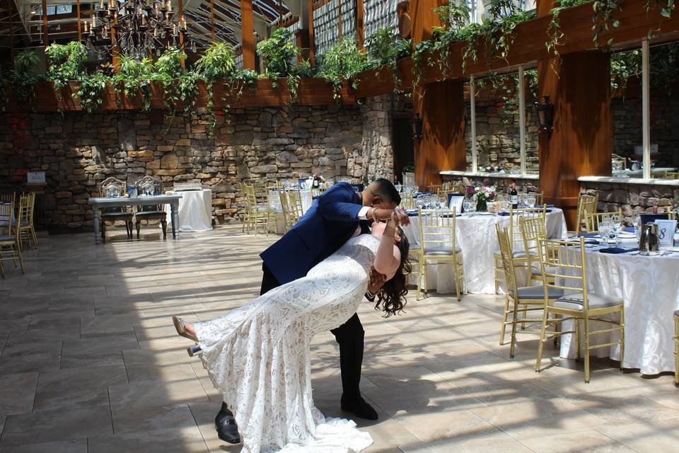 Bride and Groom Kiss