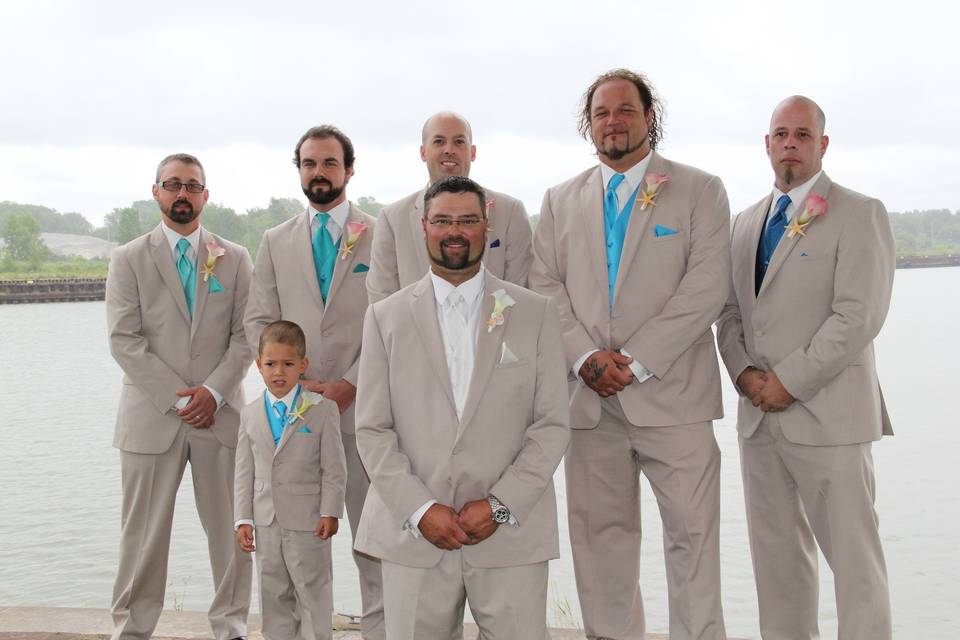 The groom with his groomsmen