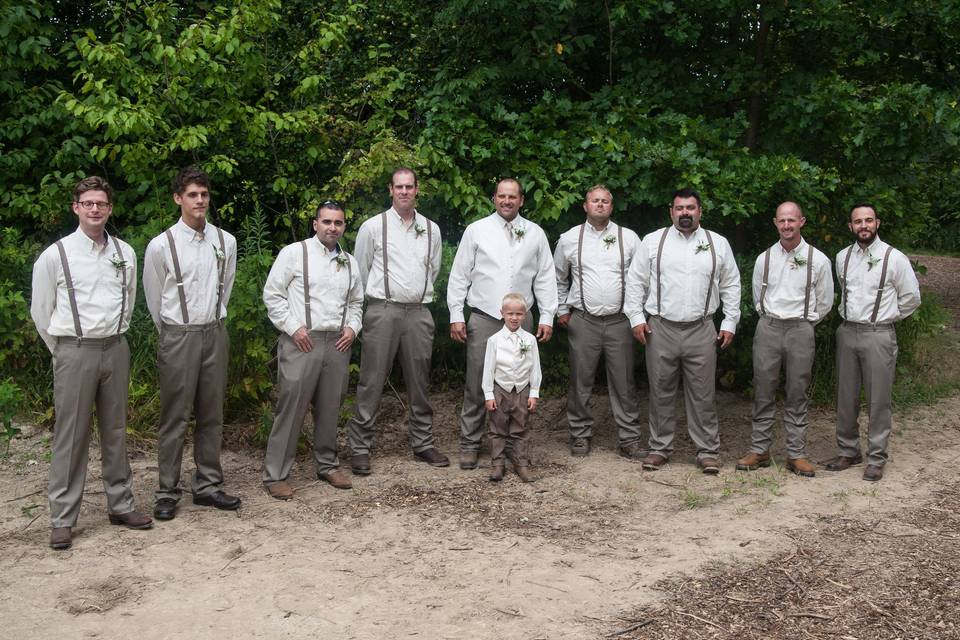 The groom with his groomsmen