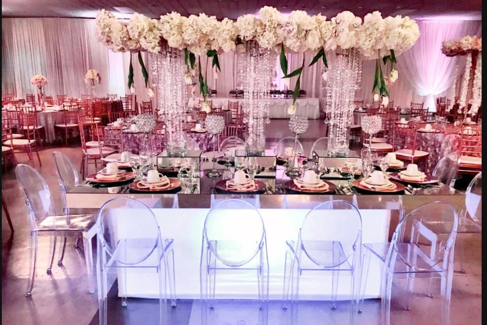 Mirror table and chose chairs