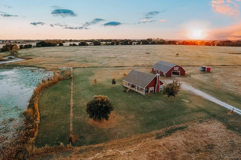 Main house and barn