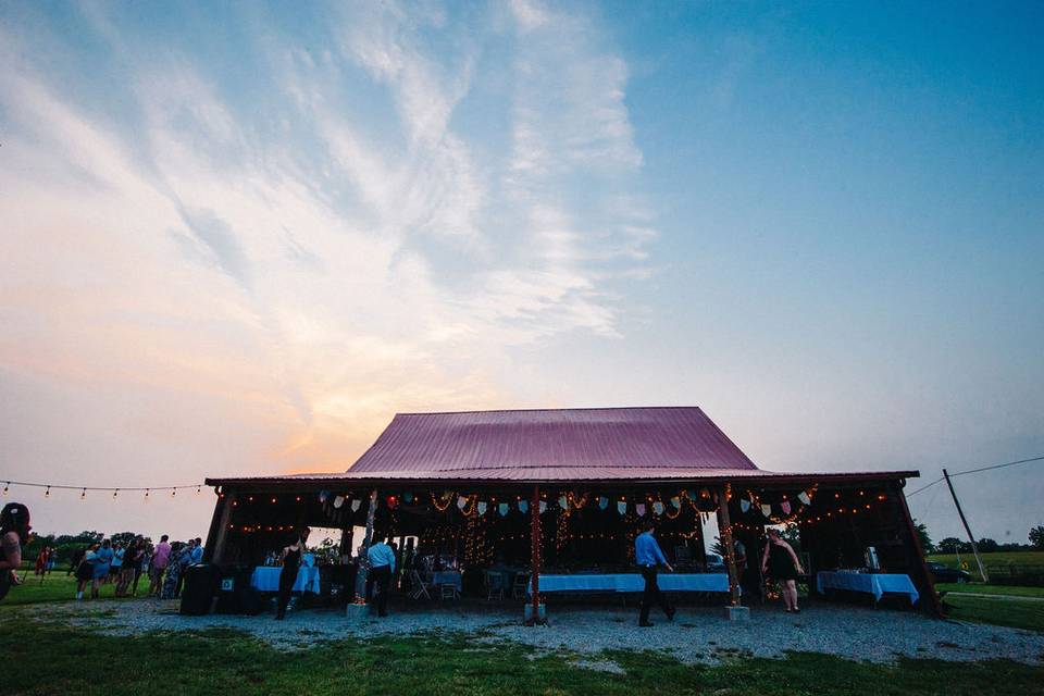 The barn at dusk