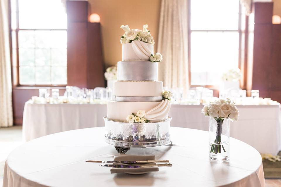 Multi layered wedding cake