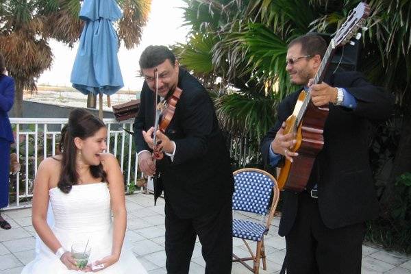 Serenading the bride