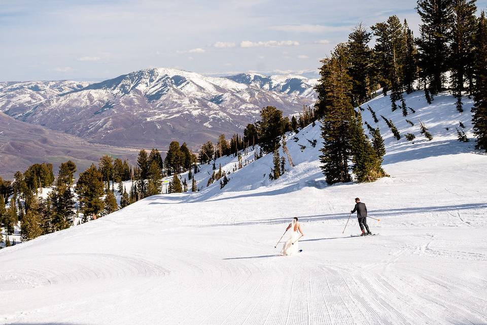 Skiing Post Ceremony