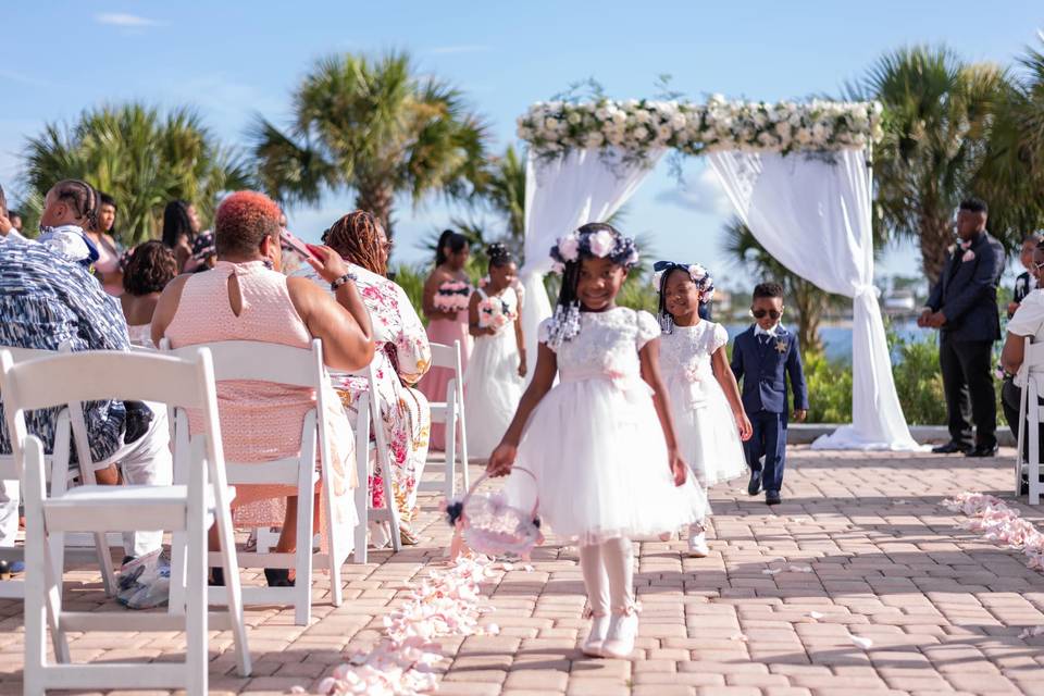 By the lake wedding