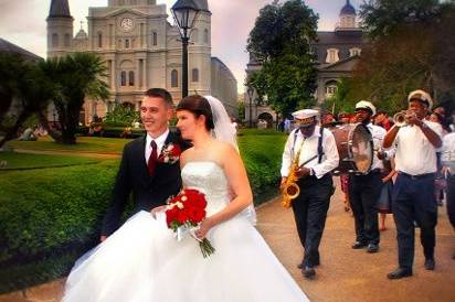 A Wedding Second Line at Jackson Square