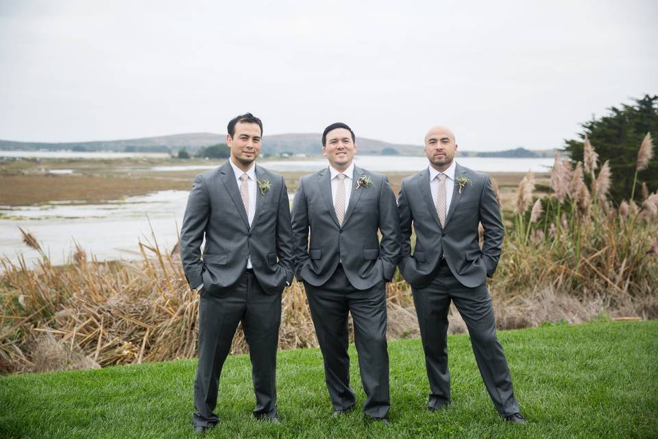 The groom with his groomsmen