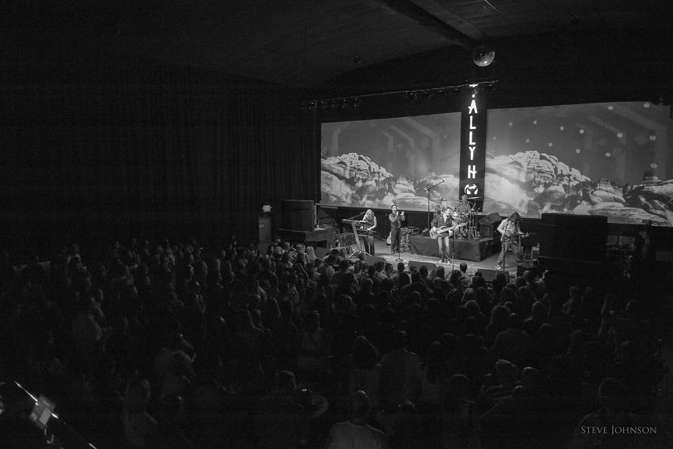 Stage from  VIP balcony of Tally Ho Theatre