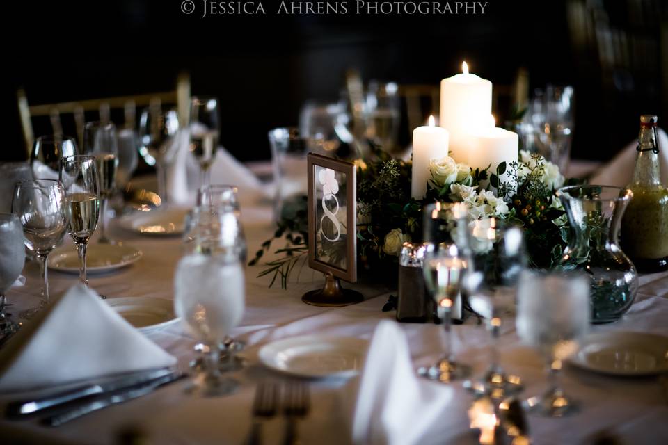 Table setting with centerpiece