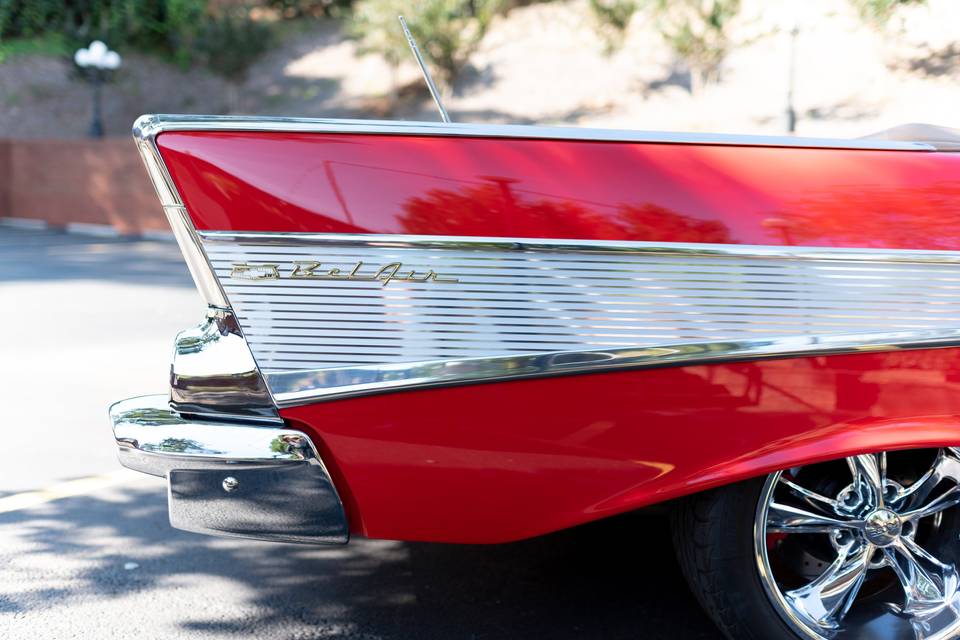 Open-top wedding car