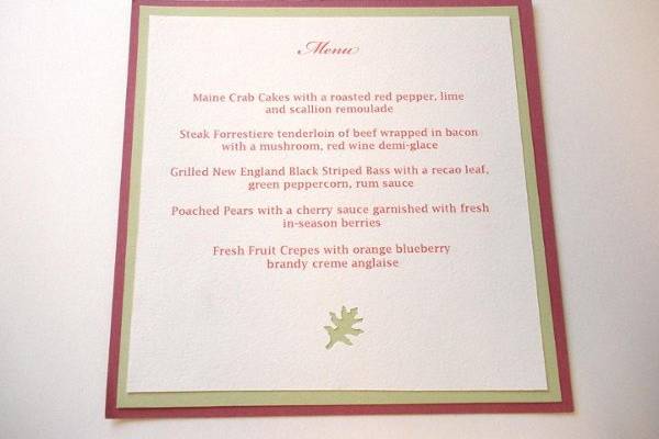 Menu Card