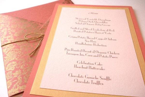 Menu Card w/ Japanese Paper Sleeve