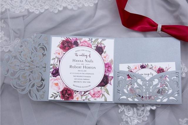 Classic Floral Tri-fold Laser