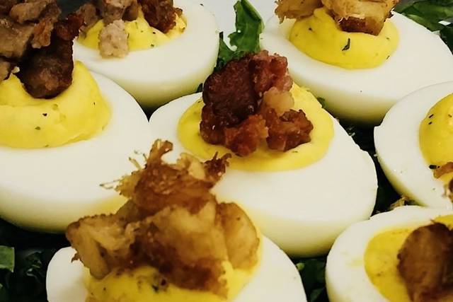 Gourmet Deviled Eggs w/ Crab meat!!