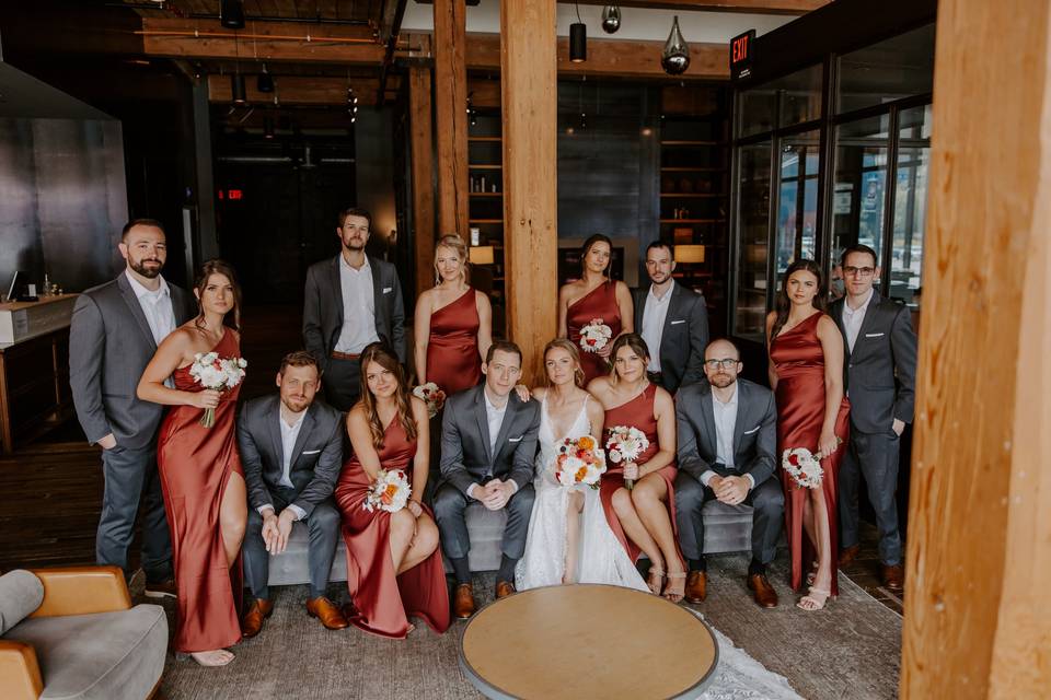 Wedding Party in Library