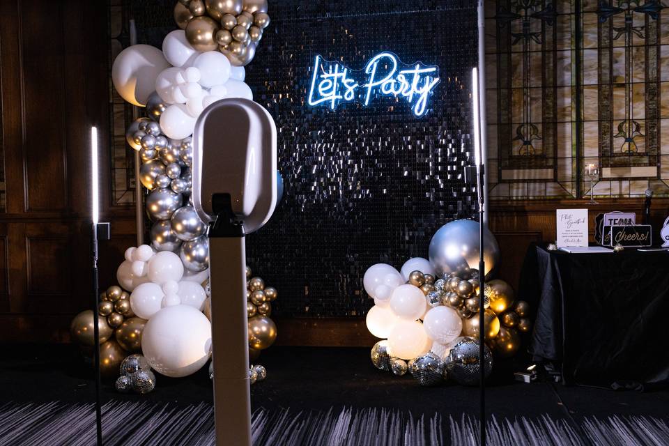 “let’s party” neon sign