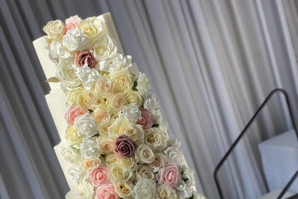 Six tier floral cake
