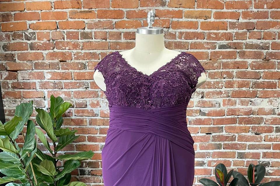 Purple dress with lace top